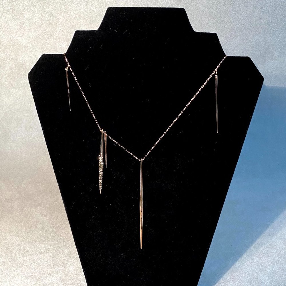 ALEXIS BITTAR Crystal Lg Spear Necklace 38"